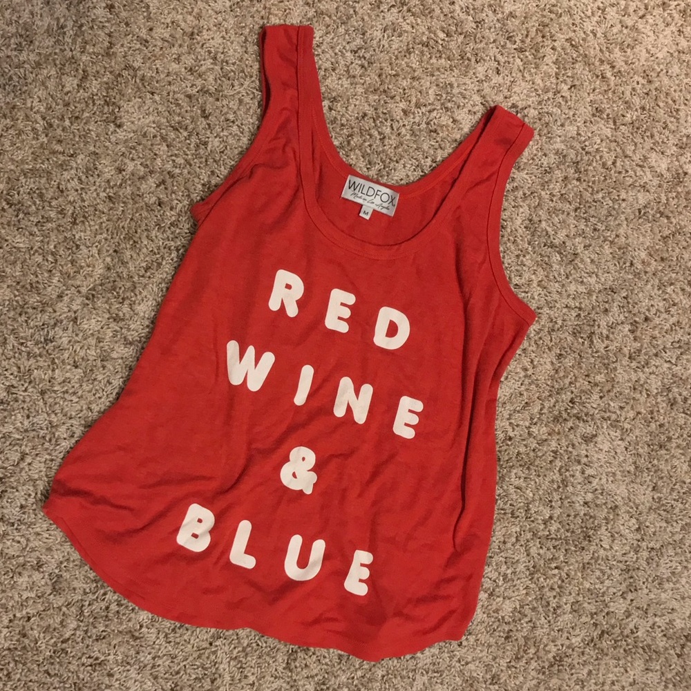 Wildfox Red Wine & Blue Tank | Size M
